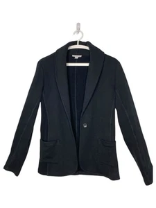 Standard James Perse Blazer Womens Size 3 Black One Button Cotton Long Sleeve - Picture 1 of 7