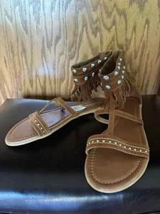 Call It Spring Women's Size 8 Sandals ~ Open Toe ~ Ankle Strap ~ Leather ~ Studs - Picture 1 of 8