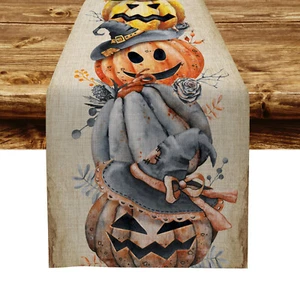 Espeluznante Bruja Calabaza Halloween Corredor de Mesa para Interior Exterior Hogar Fiesta Decoración - Imagen 1 de 5