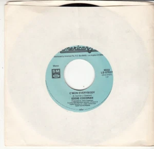 EDDIE COCHRAN - C'MON EVERYBODY + BOBBY VEE - DEVIL OR ANGEL - MINT REISSUE 45 - Picture 1 of 2