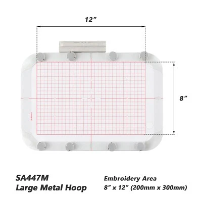 Magnetic Embroidery Hoop SA447M 8"x12" for Brother Babylock Easy Fabric Adjustm - Image 1 of 4