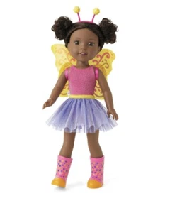 Bambola Kendall American Girl 14,5" Wellie Wishers pelle scura capelli castani, occhi nuovi! - Foto 1 di 9