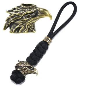 2pcs Knife Lanyard With Brass Eagle Bead Tactical Lanyards Backpack Zipper - Picture 1 of 6