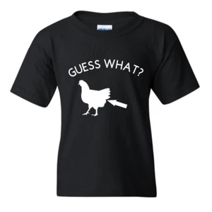 Kids T-shirt Guess What Chicken Butt Funny Sarcastic Kids Short Sleeve XS-XL - Picture 1 of 15