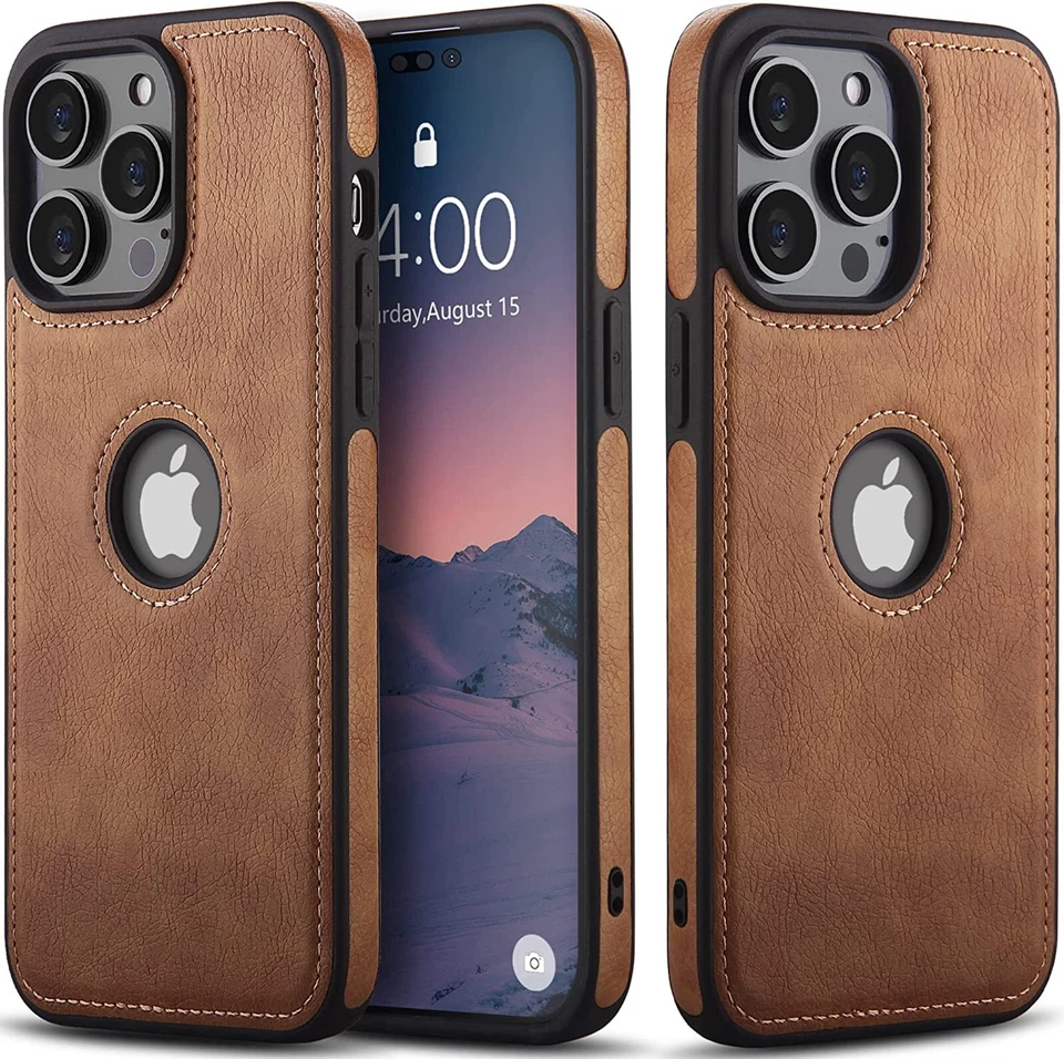 Funda de cuero a prueba de golpes para iPhone 16e 15 14 Plus 13 12 11 Pro X Max 7 8 Foto 1 de 4