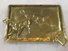 Vintage brass ash tray by Virginia Metalcrafters featuring two setter dogs 
