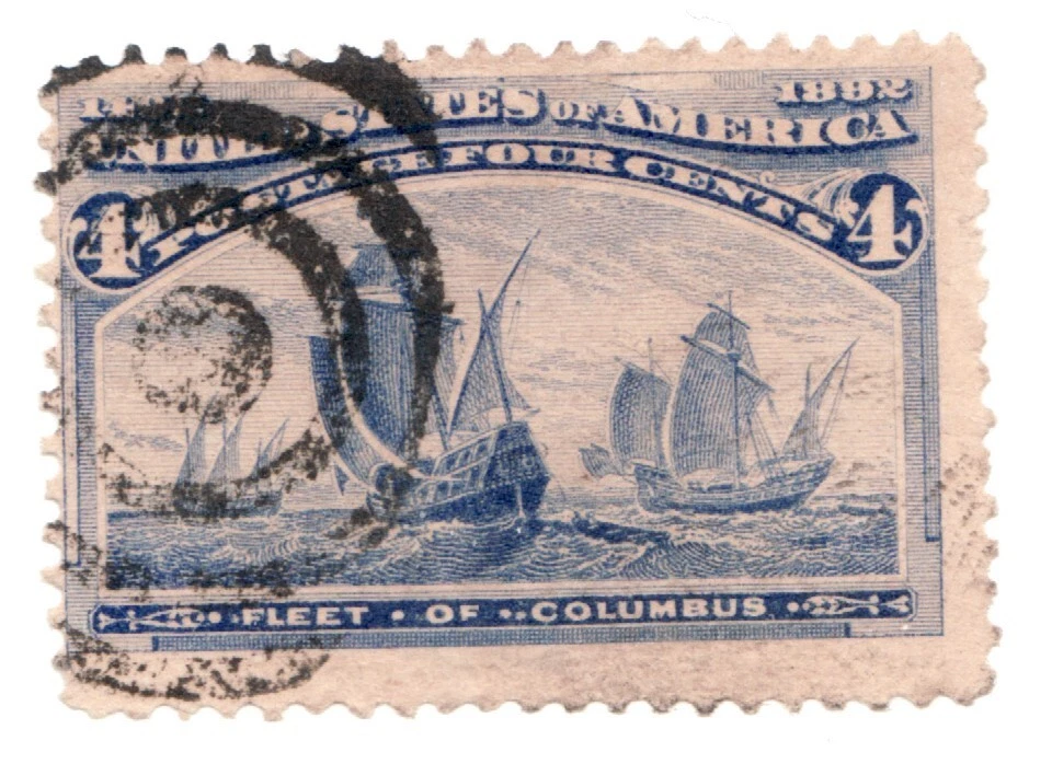 1893 United States of America Sc #233 - 4¢ Fleet of Columbus used stamp Cv$9 - Image 1 of 1