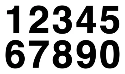 Sheet of 20 Numbers Arial Helvetica Bold Font Vinyl Decal - Standard Mailbox - Image 1 of 4