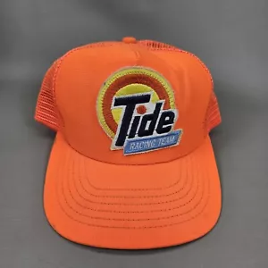 Vintage Tide Racing Hat Snapback Team Nascar Trucker Mesh Racing Cap Orange - Picture 1 of 11