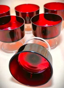 Luminarc Arcoroc France Sektschalen Champagner Gläser rot Vintage Weihnachten - Bild 1 von 9