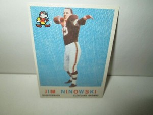 JIM NINOWSKI 1959 Vintage Topps card #125 Rookie Rc CLEVELAND BROWNS Spartans E+