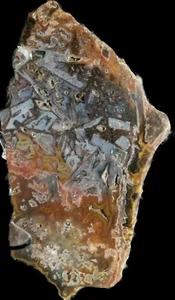 BLUE BROWN EXOTIC PSEUDOMORPH AGATE CRYSTAL SPECIMEN - FROM TURKEY - Picture 1 of 4