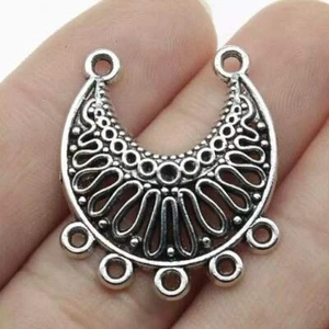 Silver Earring Connectors - Jewellery Making - 6 pack - Model 10 - Picture 1 of 1