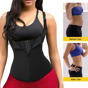 Mujeres Entrenador de Cintura Cincher Cremallera Chaleco Formador de Cuerpo Prenda para el torso Faja Adelgazante Cinturón Corsé - Imagen 1 de 19