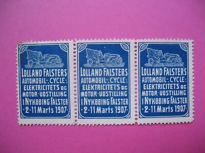 Vignette  lot de 3 vignette Lolland Falsters Automobil cycle 1907 (à voir ) - Photo 1/2
