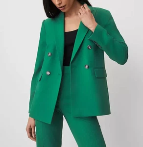 Ann Taylor $198 The Tailored Blazer in Textured Drape in Fresh Evergreen size 8 - Picture 1 of 6