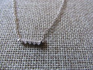 Kendra Scott Silver Plated Anissa Bar Pendant Cubic Zirconia Regal Necklace - Picture 1 of 4