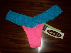 NWT HANKY PANKY LOW RISE STRETCH LACE THONG PANTIES PFIB CORAL BLU 36101 OS 1 sz - Picture 1 of 2