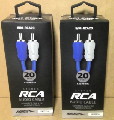 Cable de audio METRA WM-RCA20 RCA AMP 6 metros 20 pies paquete universal de 2 Foto 1 de 2