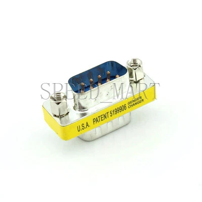 1pcs 9 Pins RS232 DB9 Male to Male Serial Cable Gender Changer Coupler Adapter - Image 1 of 2