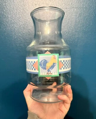 老式1986年标志锚Hocking公鸡水瓶无盖 — 第 1/4 张图片