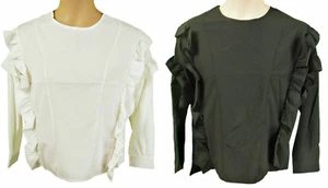 LEICHTES LANGARM BLUSENOBERTEIL MIT RÜSCHEN VORNE, LUZABELLE S/M & L/XL, LT443 - Bild 1 von 9