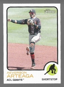 2022 TOPPS HERITAGE MINOR LEAGUE #58 AEVERSON ARTEAGA ACL GIANTS