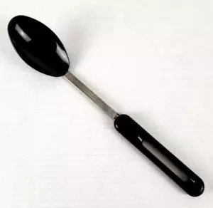 Vintage Bonny Solid Spoon Nylon Chrome 12” Black Cooking Serving USA Kitchen - Picture 1 of 7