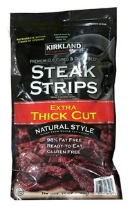 Kirkland Premium Cut Steak Strips Dried Beef Jerky Extra Thick Cut 12 oz - Picture 1 of 3