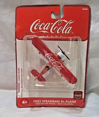 Coca Cola 1932 Stearman Bi-Plane Die Cast Replica Coke Collectible New Sealed - Image 1 of 2