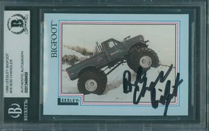 1988 Leesley Bigfoot #028 Bob Chandler Signed Card Beckett Authentic Auto BAS - Picture 1 of 2