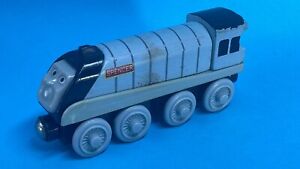 Vintage Thomas the Tank Engine Wooden Train Locomotive Light Blue Spencer