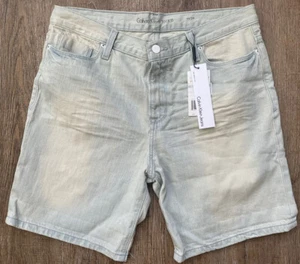 Calvin Klein Women’s Casper Blue Boyfriend Cuffed Denim Jean Shorts Size 29 - Picture 1 of 5