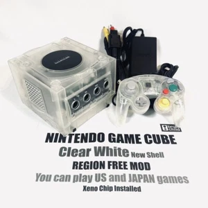 Nintendo GameCube Clear Translucent White Shell Console Region Free Mod #2 - Picture 1 of 15