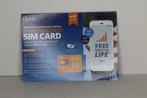 QLink Wireless Ready-To-Go-Free SIM Card - NEW - Zdjęcie 1 z 2