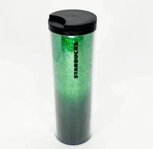 Starbucks Green Glitter Travel Tumbler (16 oz) 2019 Holiday Christmas - Picture 1 of 24