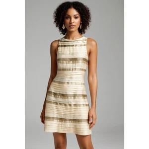 Alice + Olivia Midikleid mehrfarbig Seide gestreift Damengröße Medium - Bild 1 von 9