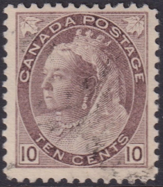 CANADA Sc#83.1 USED QUEEN VICTORIA 10¢ BROWN VIOLET NUMERAL ISSUE - Image 1 of 1