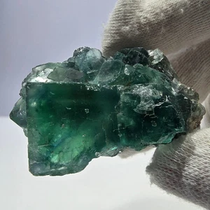 Rare spécimen de cube de fluorite fantôme, parqueté vert Okorusu, Namibie, 50 x - Photo 1/10
