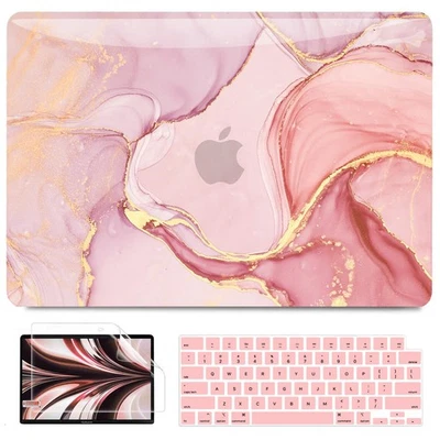 MacBook Air 13in Case M3,2 Pink Marble with Keyboard & Screen Protector - Image 1 of 4