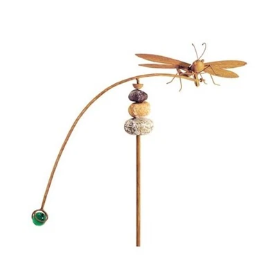  Estaca de arte de quintal Balancing Buddies com detalhes em pedra, grande jardim de 48 polegadas - Imagem 1 de 3