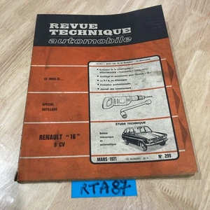 Renault 16 R16 9CV Revue Technique Automobile RTA - Imagen 1 de 10