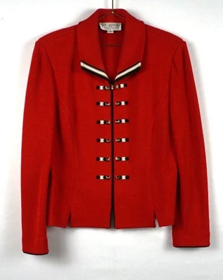 ST JOHN ROJO SANTANA PUNTO ORO BOTONES CREMALLERA FRONTAL TALLA 12 Foto 1 de 4