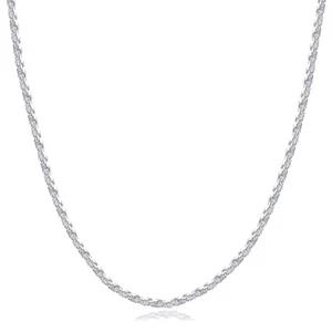 Sterling Silber Kette für Herren, 18 Zoll Silberkette Halskette Männerkette 2mm Ro... - Bild 1 von 6