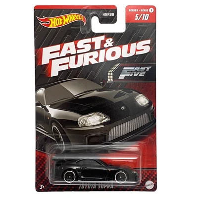 Toyota Supra MK4 Black Hot Wheels Fast & Furious Fast Five HNR95 1:64 2023 - Image 1 of 4