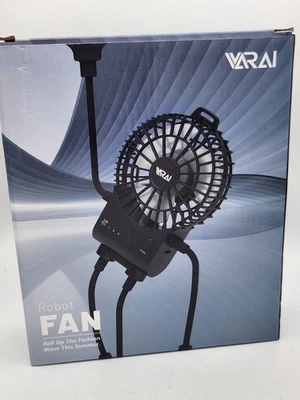 Black Freestyle Robot Desk Fan w/ Suckers, Rechargeable, Portable, 2-in-1 - Image 1 of 4