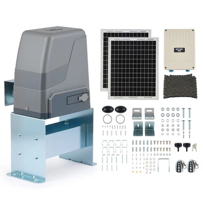 Abridor automático de puertas correderas CO-Z 250 W 20 W panel solar 2 controles remotos para puertas de 40 pies Foto 1 de 4