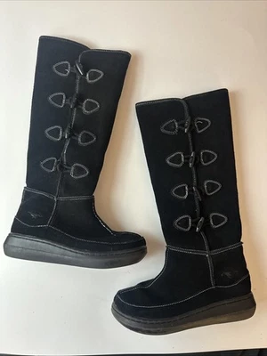 Botas de Gamuza Rocket Dog Cuero Forradas de Vellón Altas Palanca Lateral Negras Talla 6.5 S2 Foto 1 de 4