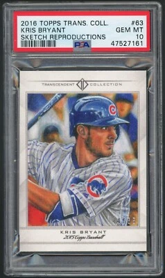 2016 Topps Transcendent Kris Bryant PSA 10 GEM MINT Sketch Reproductions /65 - Image 1 of 2