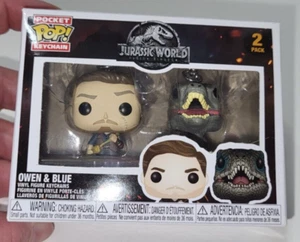 NEW Funko Pocket Pop Keychain Jurassic World 2-pack Owen & Blue - Picture 1 of 7